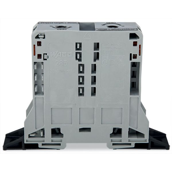 2-conductor through terminal block 95 mm² lateral marker slots gray image 3