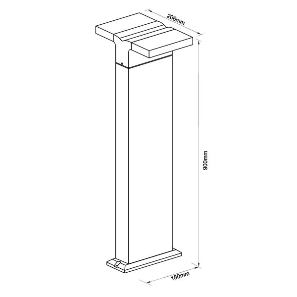 Mika LED Pole Double 900 13W 670lm 3000K IP54 anthracite image 3