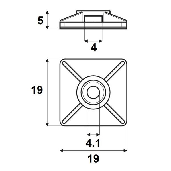 Cable Tie Holder Self-adhesive 19x19mm 80N, Natural (100 pcs) image 3