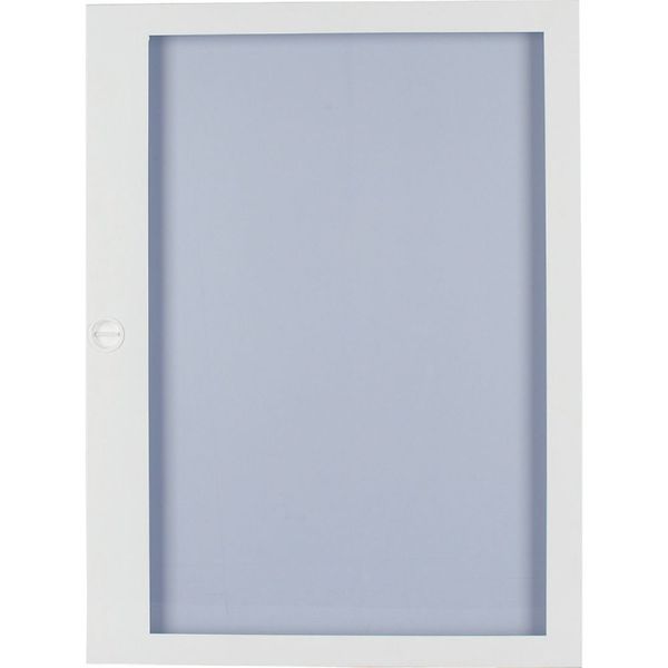 Flush mounted steel sheet door white, transparent, for 24MU per row, 2 rows image 2