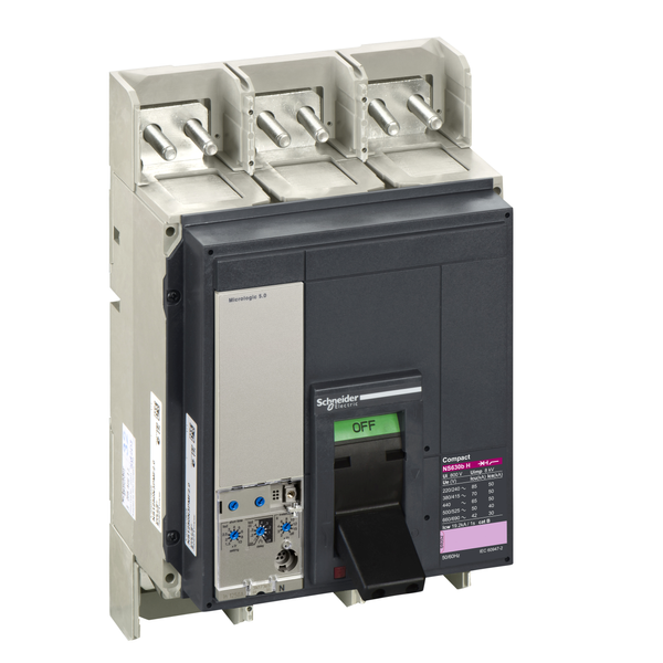 circuit breaker ComPact NS630bH, 70 kA at 415 VAC, Micrologic 5.0 trip unit, 630 A, fixed,3 poles 3d image 4