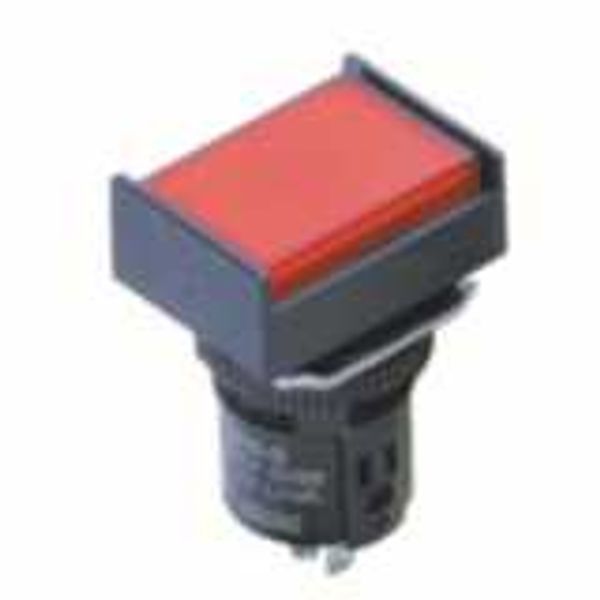 Indicator dia. 16 mm, rectangular, red, LED 12 VAC/VDC, IP65, solder t image 2