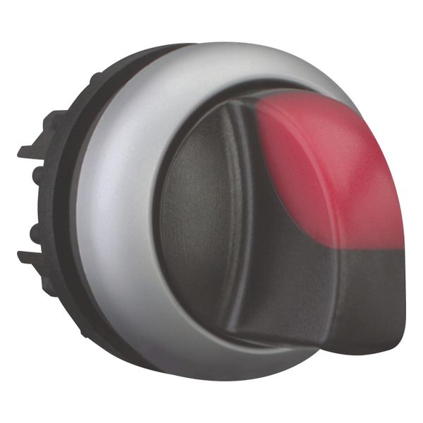 Illuminated selector switch actuator, RMQ-Titan, With thumb-grip, momentary, 3 positions, red, Bezel: titanium image 16