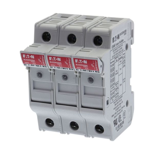 Fuse-holder, LV, 32 A, AC 690 V, 10 x 38 mm, 3P+N, UL, IEC, indicating, DIN rail mount image 33