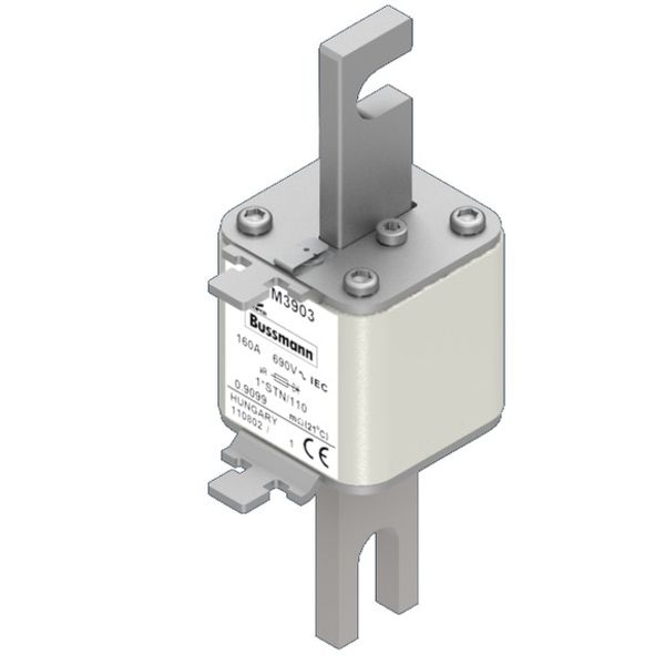 Fuse-link, high speed, 160 A, AC 690 V, compact size 1, 43 x 59 x 141 mm, aR, DIN, IEC, visual indicator image 2