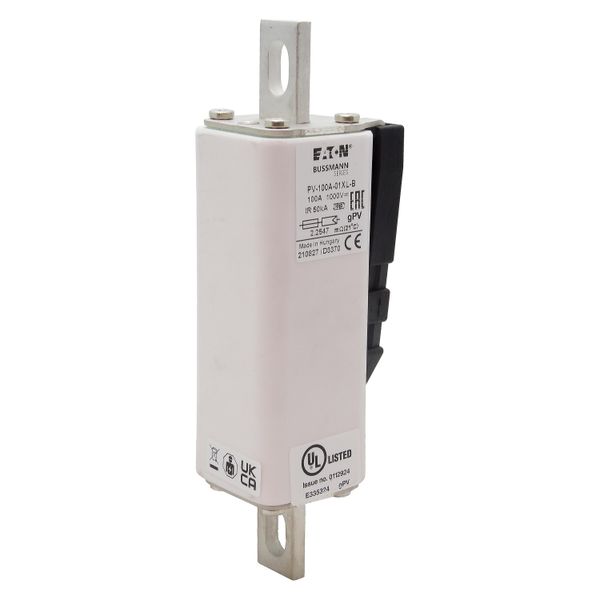 Fuse-link, high speed, 100 A, DC 1000 V, 01XL, gPV, UL, IEC, bolt-in image 24