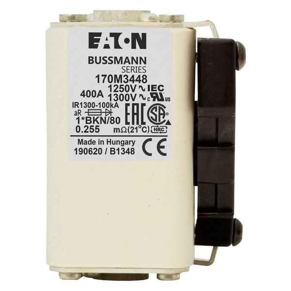 Fuse-link, high speed, 400 A, AC 1250 V, compact size 1, 45 x 59 x 81 mm, aR, IEC, UL, single indicator image 7