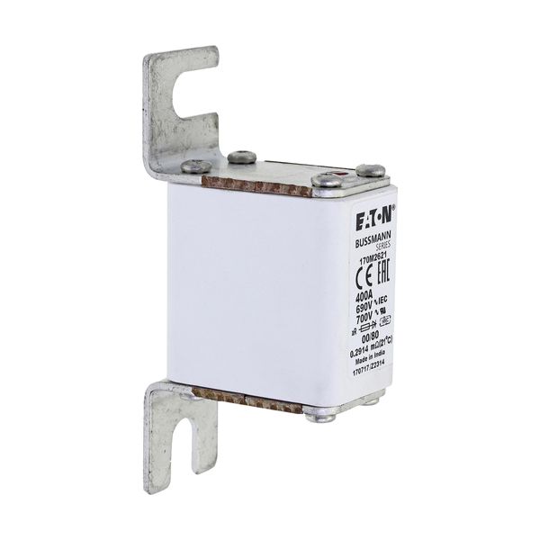 Fuse-link, high speed, 400 A, AC 690 V, DIN 00, 30 x 51 x 100 mm, aR, DIN, IEC, single indicator image 24