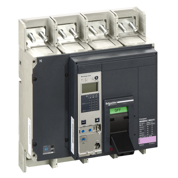 circuit breaker ComPact NS1600N, 50 kA at 415 VAC, Micrologic 2.0 A trip unit, 1600 A, fixed,4 poles 4d image 4