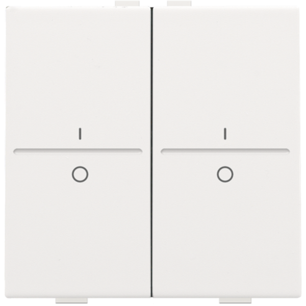 Double key with 'I' and '0' symbols for wireless switch or push button image 1