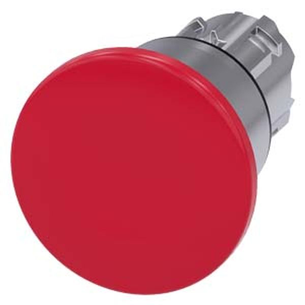 Mushroom pushbutton, 22 mm, round, metal, shiny, red, 40mm, latching,…3SU1050-1BA20-0AA0-Z X90 image 2