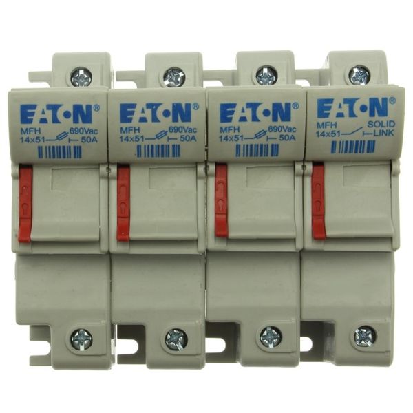 Fuse-holder, low voltage, 50 A, AC 690 V, 14 x 51 mm, 3P + neutral, IEC image 2