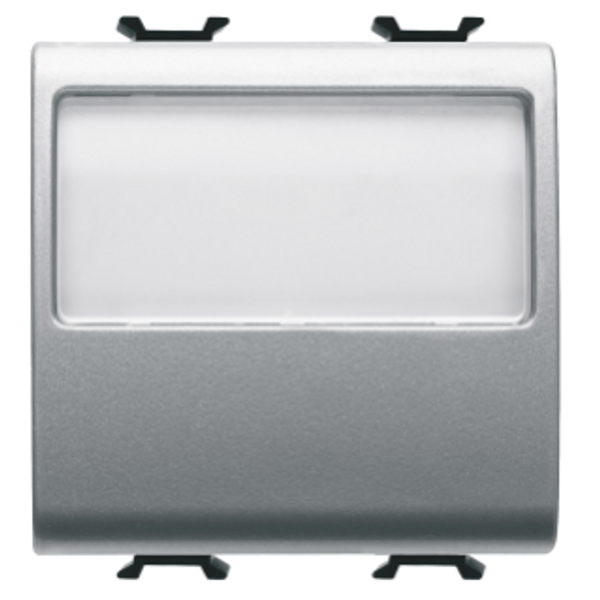 PUSH-BUTTON WITH ILLUMINATED NAME PLATE 250V ac - NO 10A - 2 MODULES - TITANIUM - CHORUSMART image 1