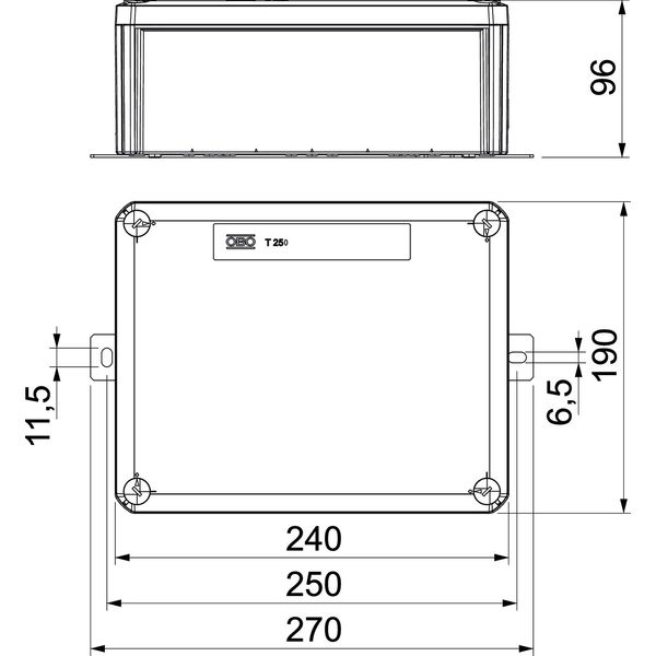 T250E 0VA Junction box for function maintenance 240x190x95 image 2