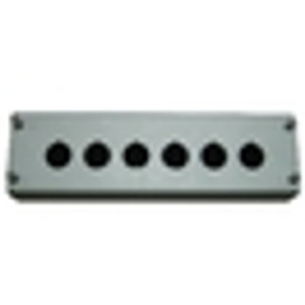 Surface mounting enclosure, 6 holes, black/light grey image 2