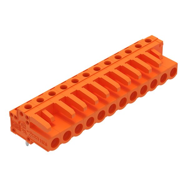 THT female header angled Pin spacing 5.08 mm orange image 1