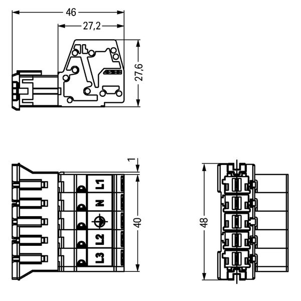 Plug with strain relief housing 5-pole white image 3