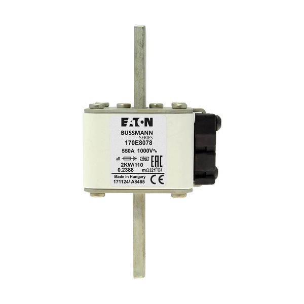 Fuse-link, high speed, 550 A, AC 1000 V, DIN 2, aR, DIN, with indicator image 22