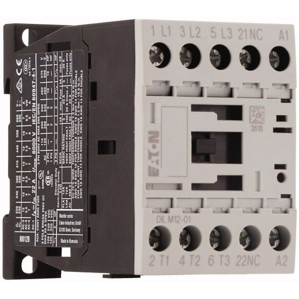 Contactor, 3 pole, 380 V 400 V 5.5 kW, 1 NC, 220 V DC, DC operation, Screw terminals image 4