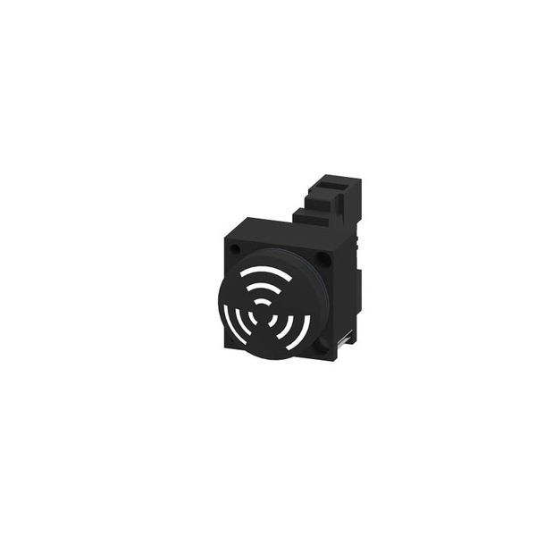 Acoustic signal device, 22 mm, round, plastic, black, continuous tone 2.4 kHz, IP65, sound pressure  3SB3234-7BA10 image 1