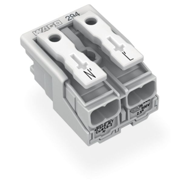 Lighting connector push-button, external without ground contact white image 1