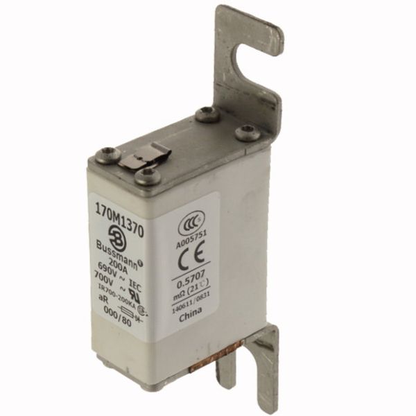 Fuse-link, high speed, 200 A, AC 690 V, DIN 000, 21 x 40 x 100 mm, aR, DIN, IEC, single indicator image 3