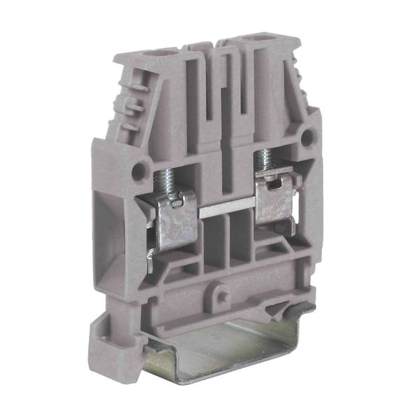 Screw terminal block 6mm2, 1-level, grey color image 1