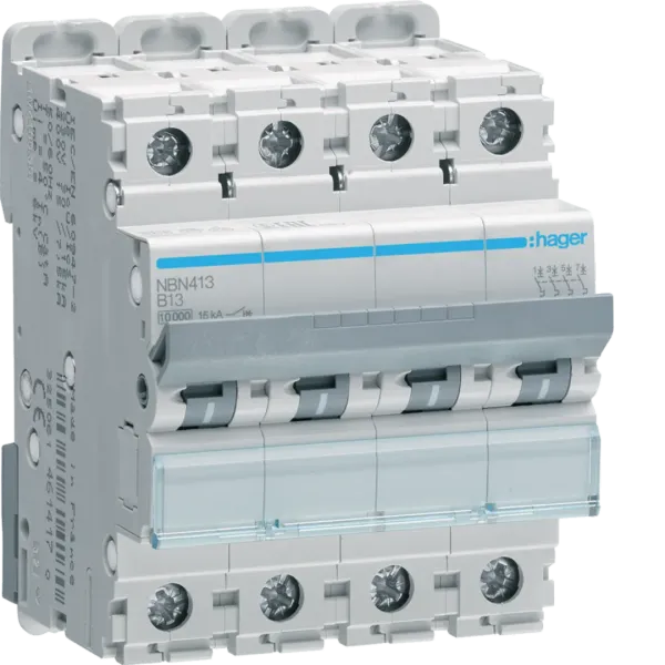 Miniature circuit breaker 4 POL. 13A, CHAR.B, 10 KA NBN413 image 1