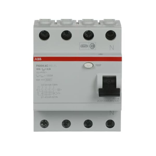 FH204 AC-40/0.1 Residual Current Circuit Breaker 4P AC type 100 mA image 4