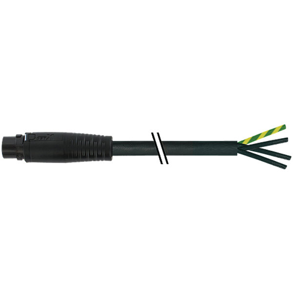 MQ15 male 0° with cable PUR 4x1.5 bk UL/CSA+drag ch. 5m image 1