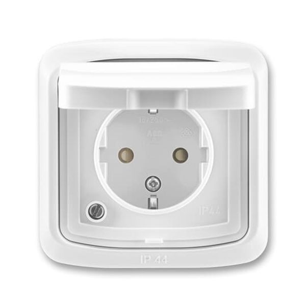 5518A-3999 B Socket outlet with earthing contacts, shuttered, with hinged lid image 1