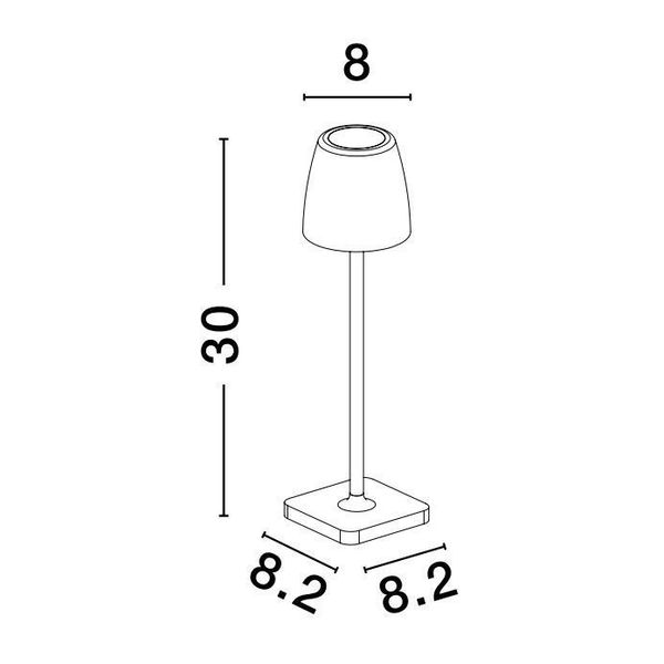 Sandy Black Die-Casting Aluminium & Acrylic LED 2 Watt 207Lm 3000K IP54 Beam Angle 62O DC 5 Volt Switch On/Off USB Wire D: 8 H: 30 cm image 1