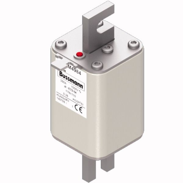 Fuse-link, high speed, 350 A, AC 1000 V, DIN 1, 51 x 69 x 138 mm, aR, DIN, IEC, type T indicator image 2