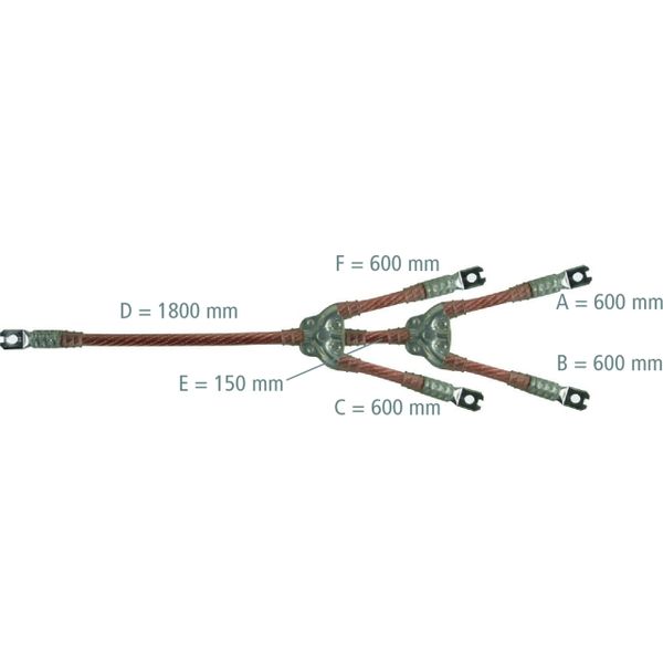 Earthing and short-circuiting cable 4-pole 35mm² with crimped cable lu image 1