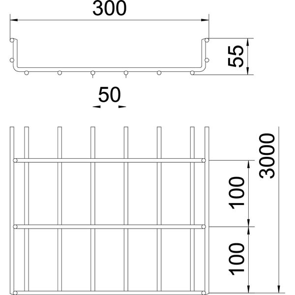 SGR 55 300 G Mesh cable tray SGR  55x300x3000 image 2