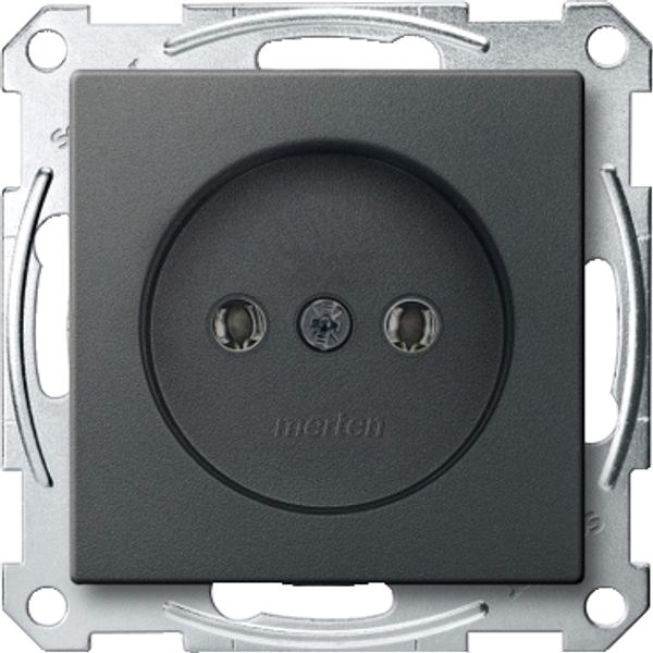 Socket-outlet without earthing contact, screw terminals, anthracite, System M image 2