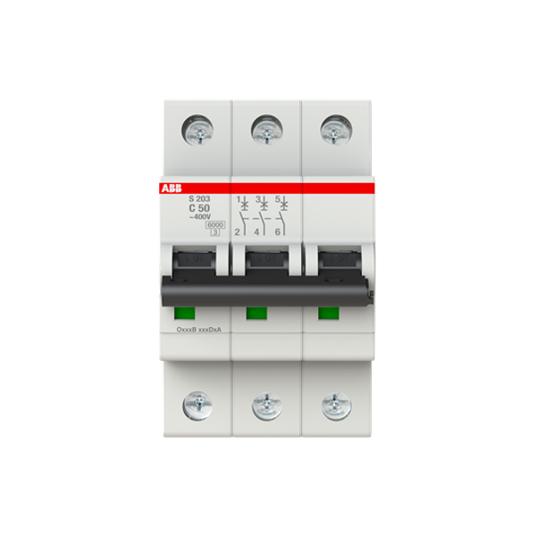 S203-B50 MTB Miniature Circuit Breaker - 3P - B - 50 A image 2