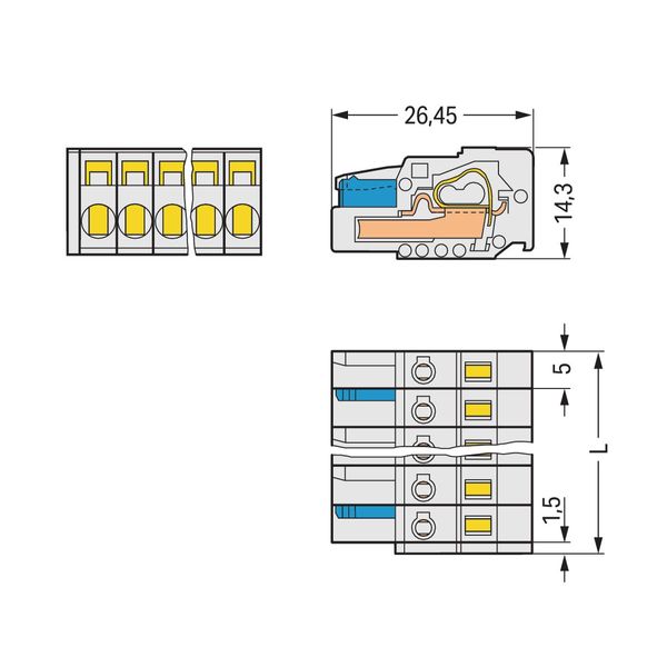 1-conductor female connector CAGE CLAMP® 2.5 mm² light gray image 3