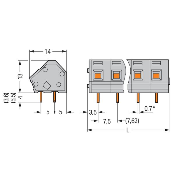 PCB terminal block 2.5 mm² Pin spacing 7.5/7.62 mm light gray image 4