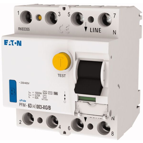 Residual current circuit-breaker, all-current sensitive, 63 A, 4p, 30 mA, type XG/B image 1