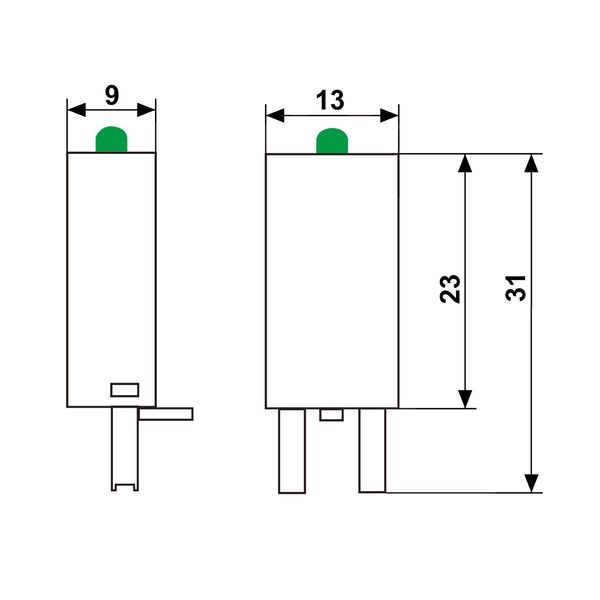 LED+PD module green 6-24VDC A1+ for S-Relay socket image 3