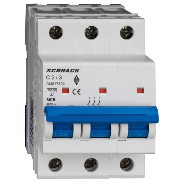 Miniature Circuit Breaker (MCB) AMPARO 10kA, C 2A, 3-pole image 1