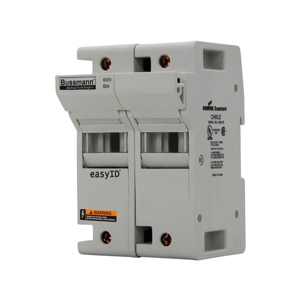 Fuse-holder, low voltage, 60 A, AC 600 V, DC 600 V, UL Class J, 80 x 83 x 125 mm, 2P, UL, CSA image 4