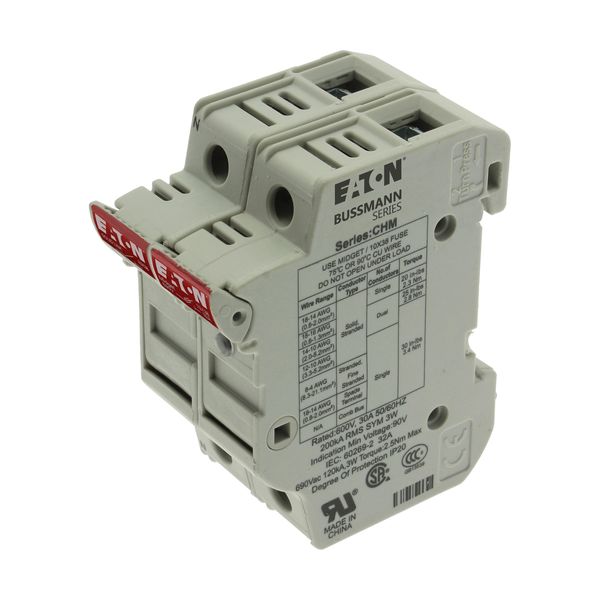 Fuse-holder, LV, 32 A, AC 690 V, 10 x 38 mm, 1P+N, UL, IEC, indicating, DIN rail mount image 33