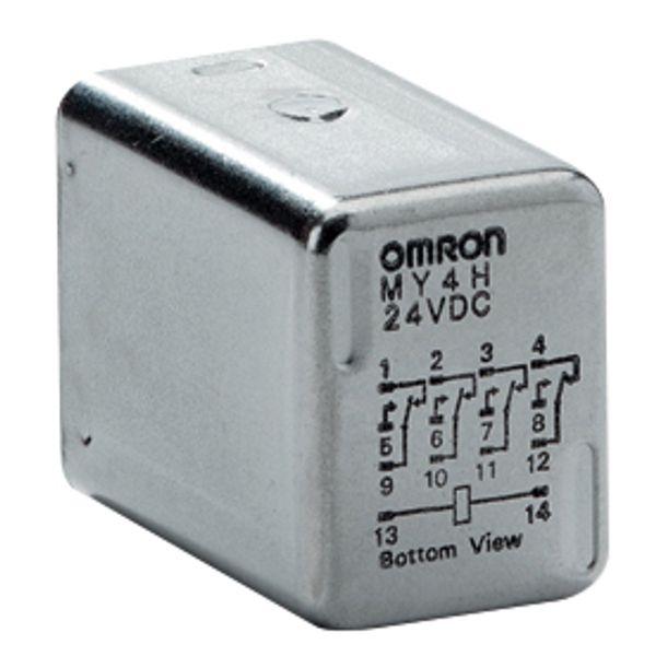 Hermetically-sealed relay, plug-in, 14-pin, 4PDT, 3 A, 24 VAC MYH 1005M image 1