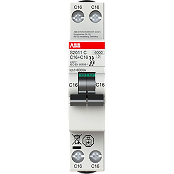 S2011C-C16 Miniature circuit breaker - 2P - C - 16 A image 2