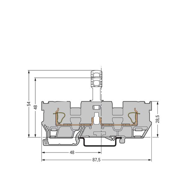 1-conductor/1-conductor disconnect carrier terminal block with 2 jumpe image 2