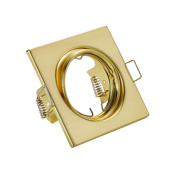 Jura recessed spotlight GU10 matt brass square image 1