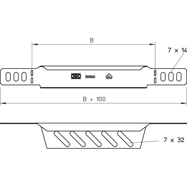 RWEB 320 DD Reducer profile/end closure for cable tray 35x200 image 2