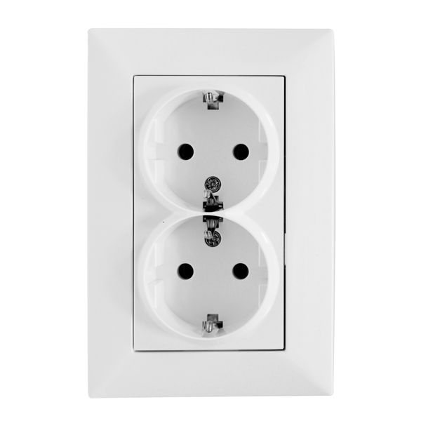 Compact socket outlet, white, screw clamps image 1